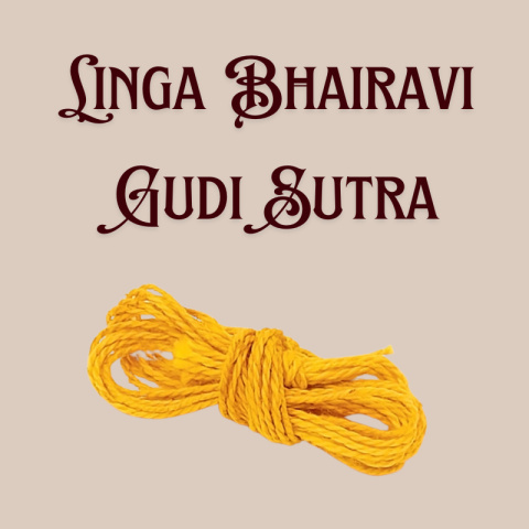 Żółta Linga Bhairavi Gudi Sutra Konsekrowana