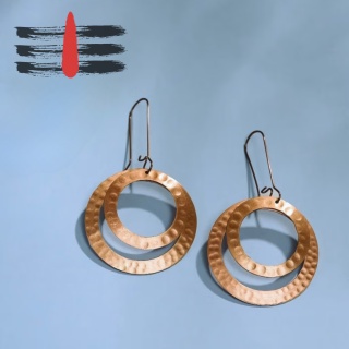 Kolczyki Miedziane Młotkowane *Copper Earring  M1