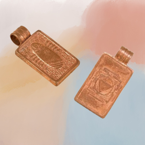 Linga Bhairavi Devi Copper Pendant Duży - Konsekrowany 