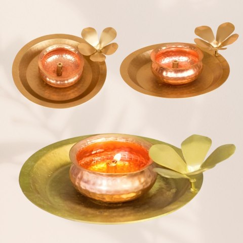 Piękna Lampa Motyw Kwiat Lotosu  (Hammered Flower Lamp)