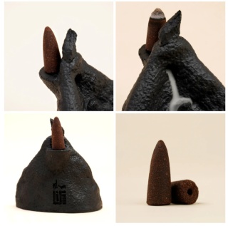 Adiyogi Backflow - Podstawka na kadzidełka + 15 kadzidełek stożkowych