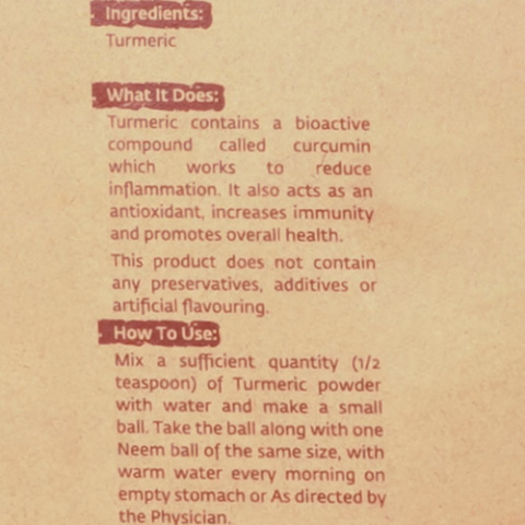 Organiczny Turmeric Powder Kurkuma Sadhana  100g