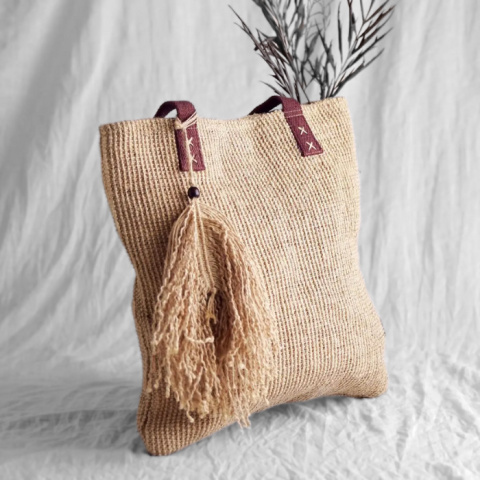 Jutowa Torba - Kremowy Naturalny Jutowy Logo 