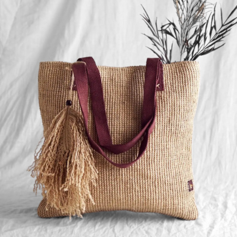 Jutowa Torba - Kremowy Naturalny Jutowy Logo 