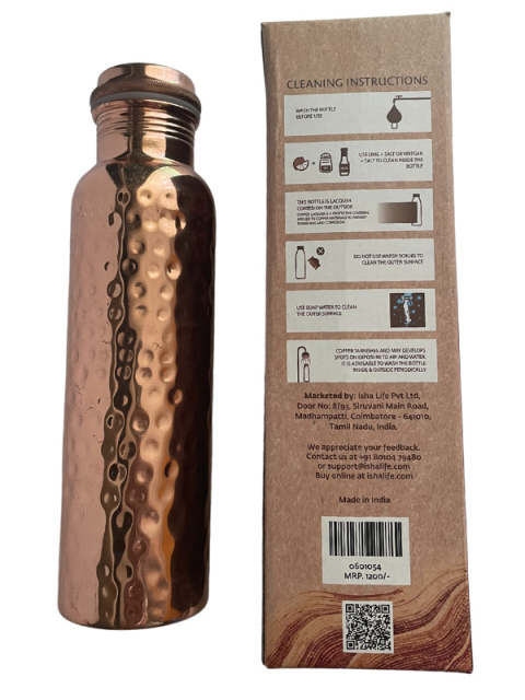 Miedziana butelka DUŻA młotkowana miedź 950ml 