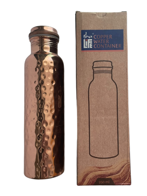 Miedziana butelka DUŻA młotkowana miedź 950ml 