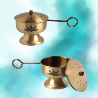 Mosiężny stojak ze szczypcami  (Antique Gold Fumer)