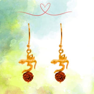 Om Rudraksha Kolczyki Miedziane *Om Rudraksha Copper Earring 