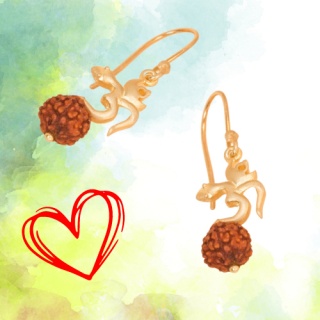 Om Rudraksha Kolczyki Miedziane *Om Rudraksha Copper Earring 