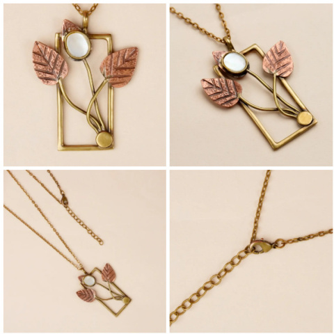 Mother of pearl Bezels - Masa Perłowa Piękny Naszyjnik 