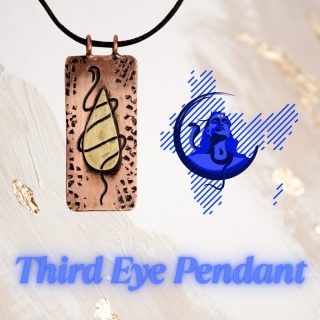 Third Eye - Wisiorek z miedzi kutej w kształcie trzeciego oka