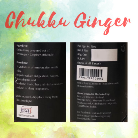 Chukku Tablet Imbir w tabletkach, 60 szt. 