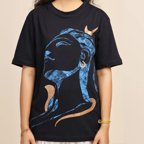Adiyogi Abharanami - Black-blue T-shirt  UNISEX