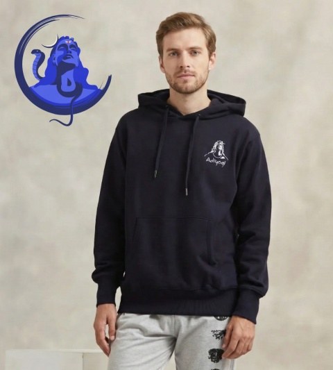 Bluza z kapturem Adiyogi – granatowa Navy Blue  UNISEX