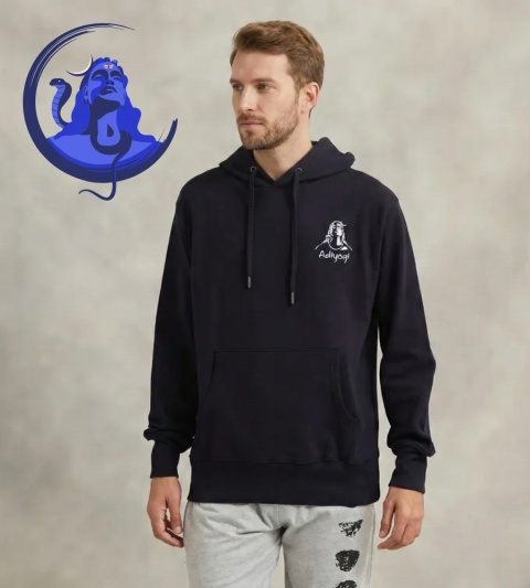 Bluza z kapturem Adiyogi – granatowa Navy Blue  UNISEX