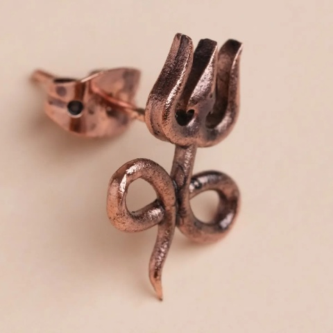 Pendientes Adiyogi Copper Infinity Trishul