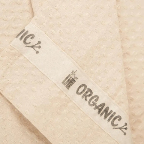 DUŻY Organiczny Waffle Bawełniany Ręcznik 