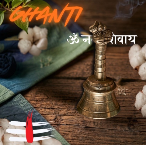 GHANTI MEDIUM tradicional Brass Bell – Sonido de Awakening y Authentic Handicraft
