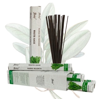 INDYJSKIE KADZIDEŁKA ZAPACHOWE WHITE SAGE BALAJI 20 szt. BIAŁA SZAŁWIA