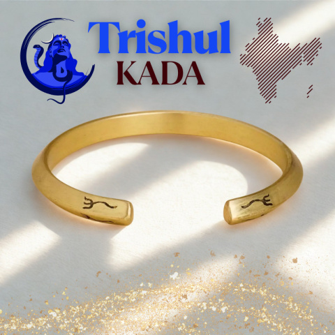 Trishul Kada - Mosiężna bransoletka 100% odlew ()