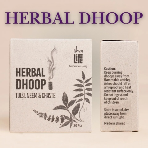 Herbal Dhoop (20 pcs). De Chaste, Tulsi y Neem.