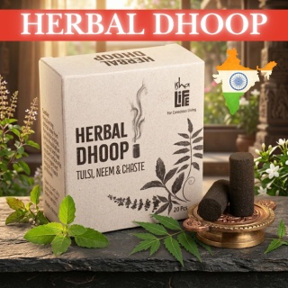 Herbal Dhoop (20 pcs). De Chaste, Tulsi y Neem.
