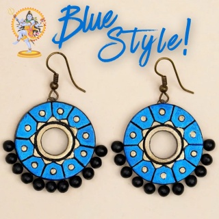 Kolczyki Enchanted Halo - Blue - Recznie wykonane 