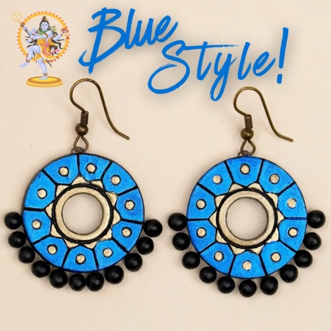 Kolczyki Enchanted Halo - Blue - Recznie wykonane 