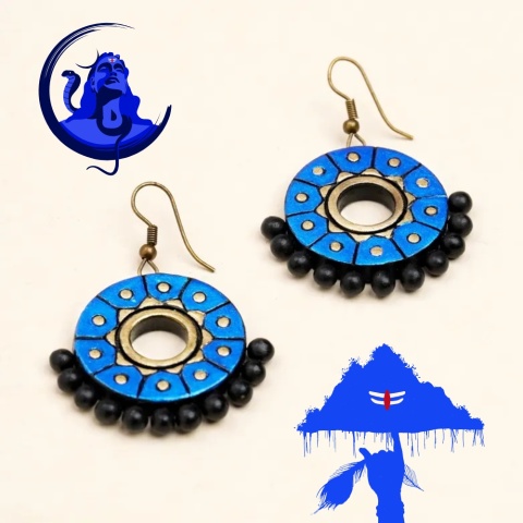 Kolczyki Enchanted Halo - Blue - Recznie wykonane 