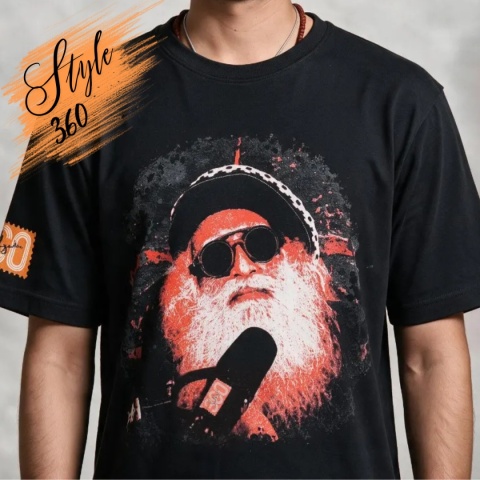 Sadhguru 360° T Camisa Negro UNISEX