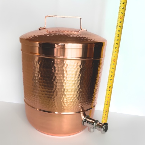 Copper Water Tank 8L Hammered manualmente con Stand