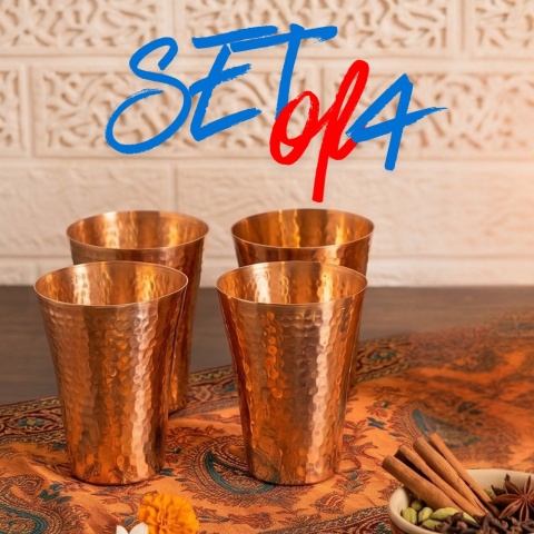 Młotkowany Zestaw 4 kubków 400ML Copper 