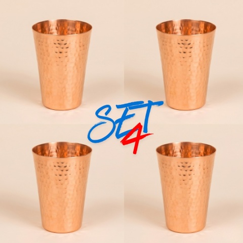 Młotkowany Zestaw 4 kubków 400ML Copper 