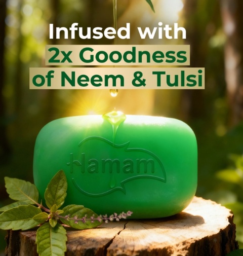 Mydło w Kostce Hamam Neem & Tulsi 100 g – Twoja Codzienna Ochrona z Indii