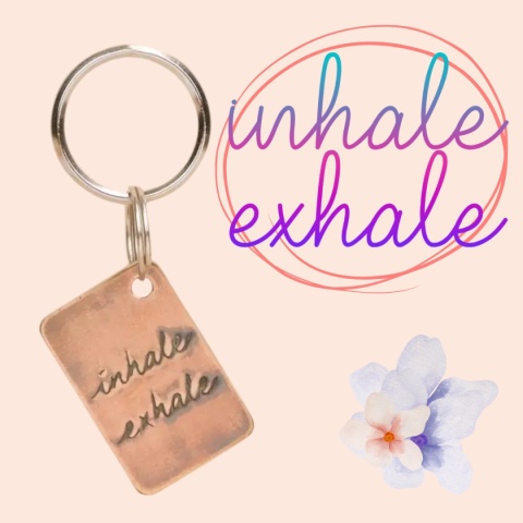 ''Wdech Wydech'' Inhale Exhale - breloczek do kluczy - Brelok 