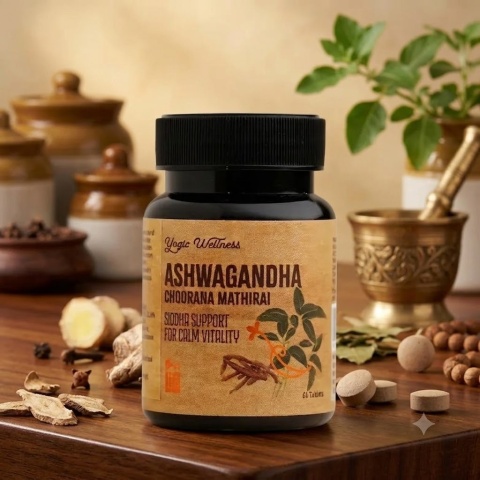 Ashwagandha Chooranam – tabletas de energía y estrés (60 piezas)