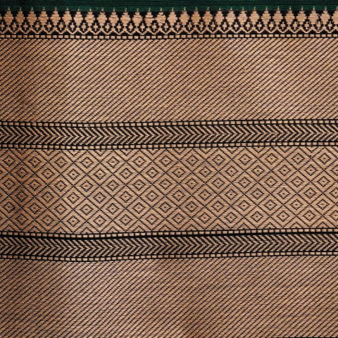 Midnight Green and Cream Konsekrowane Sari Bawełna Devi DUŻE Konsekrowane Sari Bawełna Devi DUŻE
