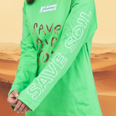 🌱 SAVE SOIL Guardar la camiseta de algodón de suelo