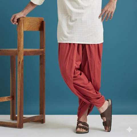 SPODNIE Unisex Dhoti Pant - Red 