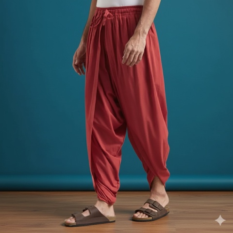 SPODNIE Unisex Dhoti Pant - Red 