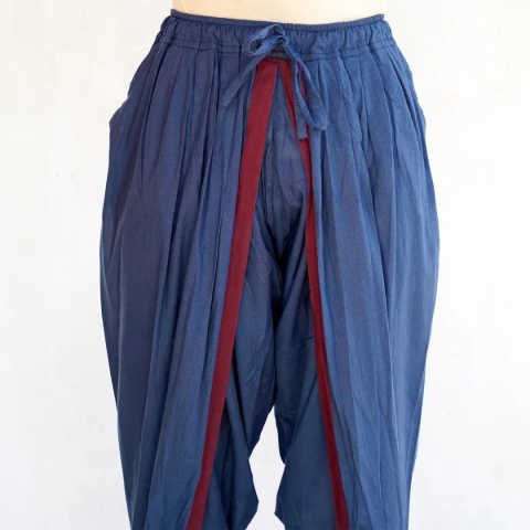Spodnie Dhoti z kieszeniami – głęboki błękit – (unisex) 