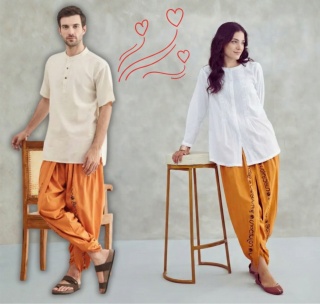 Shivanga Panchakacham (Dhoti Pants) - POMARAŃCZOWE – (unisex) 