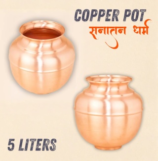 Barco tradicional de agua de cobre (Jeevarasam Pot) – 5 Liters
